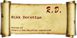 Rikk Dorottya névjegykártya